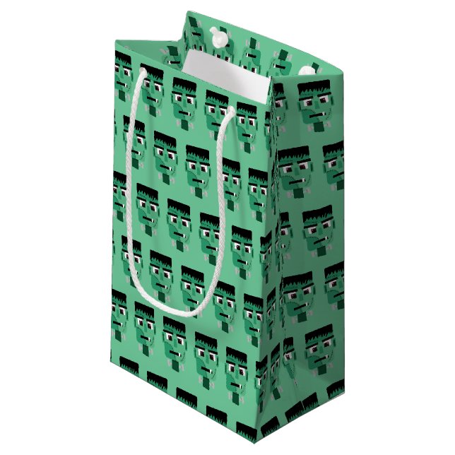 Frankenstein Monsters Kopf Kleine Geschenktüte (Vorderseite Schrägansicht)