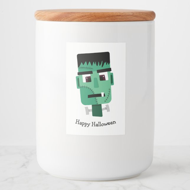 Frankenstein Monsters Kopf Lebensmitteletikett (Vorderseite)