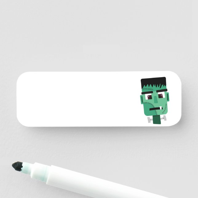 Frankenstein Monsters Kopf Namensschild (Beispiel)