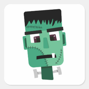 Frankenstein Monsters Kopf Quadratischer Aufkleber