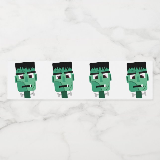 Frankenstein Monsters Kopf Wasserflaschenetikett (Einzelnes Label)