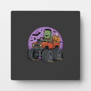 Frankenstein-Monstertruck-Halloween-Grafikdesign Fotoplatte