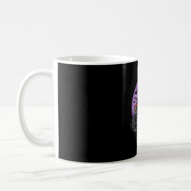 Frankenstein-Monstertruck-Halloween-Grafikdesign Kaffeetasse (Links)