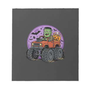 Frankenstein-Monstertruck-Halloween-Grafikdesign Notizblock