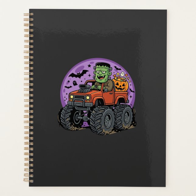 Frankenstein-Monstertruck-Halloween-Grafikdesign Planer (Vorderseite)