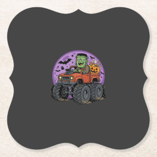 Frankenstein-Monstertruck-Halloween-Grafikdesign Untersetzer