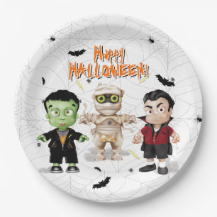 Frankenstein Mummy Dracula Halloween Monster Party Pappteller