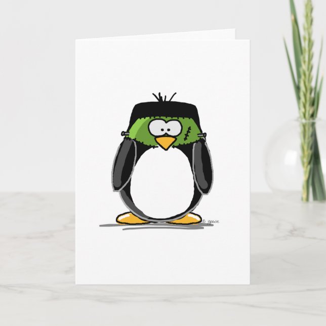 Frankenstein Pinguin Karte (Vorderseite)