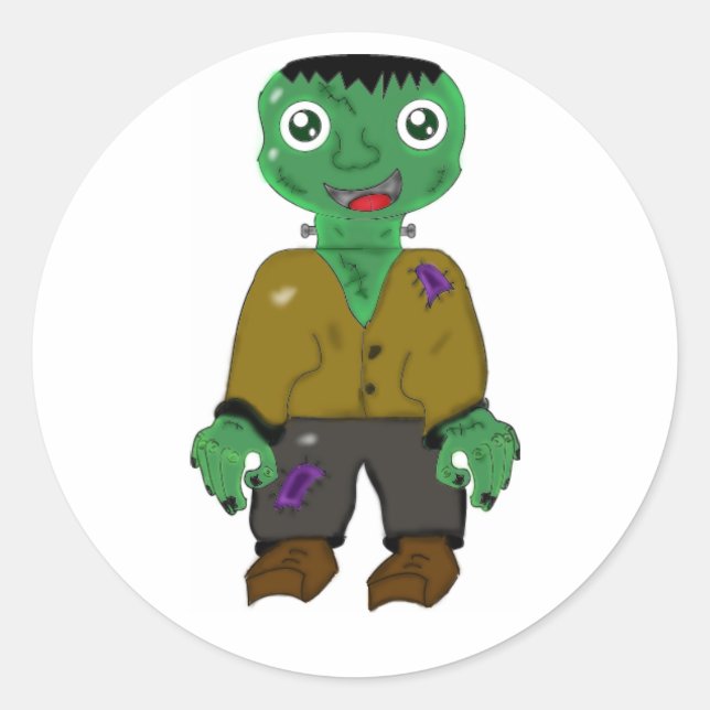 Frankenstein Runder Aufkleber (Vorderseite)