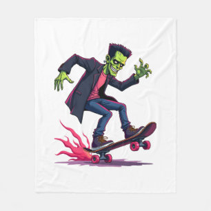 Frankenstein Skater � Coole Halloween Streetwear-S Fleecedecke
