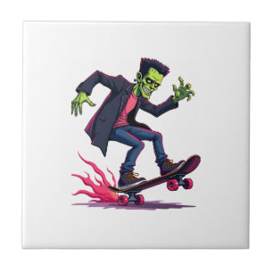Frankenstein Skater � Coole Halloween Streetwear-S Fliese