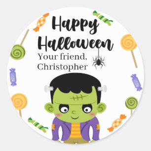 Frankenstein Süßigkeiten Halloween Aufkleber