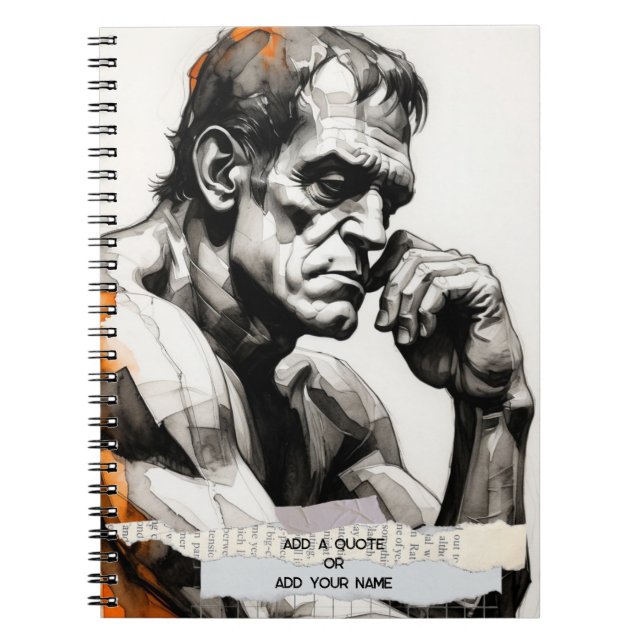 Frankenstein The Thinker Notizbuch Journal Notizblock (Vorderseite)