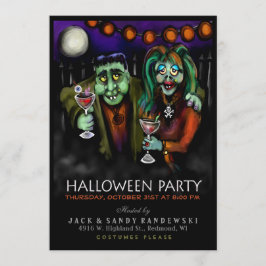 Frankenstein u. Datums-Halloween-Party laden ein Einladung