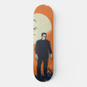 Frankenstein under the moon - orange skateboard
