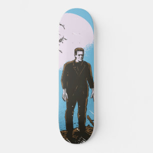 Frankenstein unter dem Mond - blau Skateboard