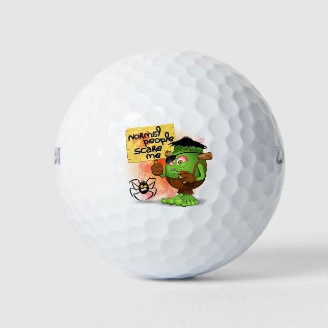 Frankenstein-Zeichen "Normal People Scare Me" Golfball (Vorderseite)