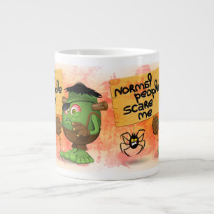 Frankenstein-Zeichen "Normal People Scare Me" Jumbo-Tasse