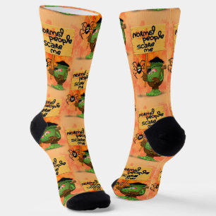Frankenstein-Zeichen "Normal People Scare Me" Socken