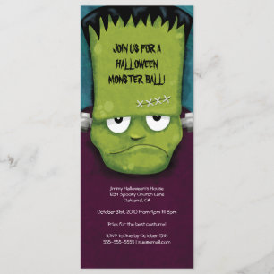 Frankensteinmonster Ball  Halloween-Party Invita Einladung