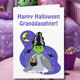 Frankensteins Braut Halloween-Enkelin Karte