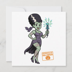 Frankensteins Frau Cartoon Einladung
