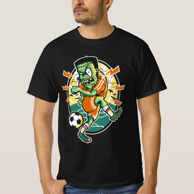 Frankensteins Fußballmonster - Halloween-Sport T-Shirt (Vorderseite)