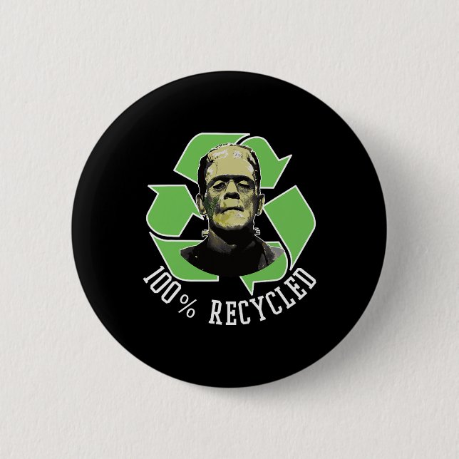 Frankensteins Monster - 100% Gerecycelt S Funny Ha Button (Vorderseite)