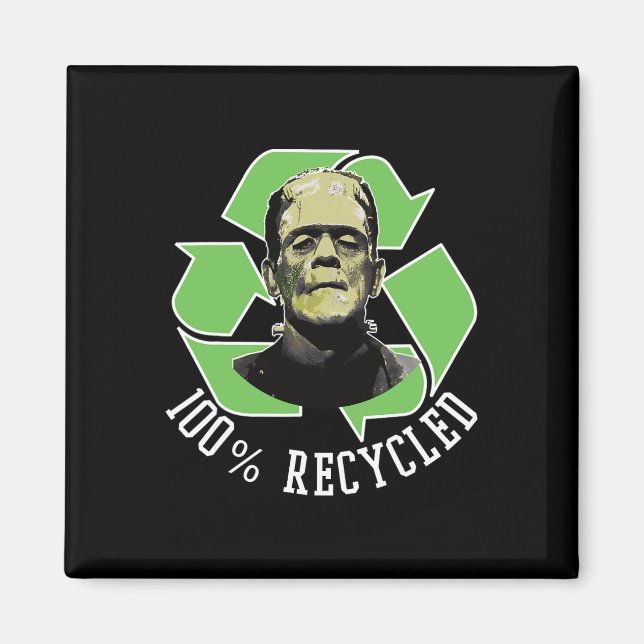 Frankensteins Monster - 100% Gerecycelt S Funny Ha Magnet (Vorne)
