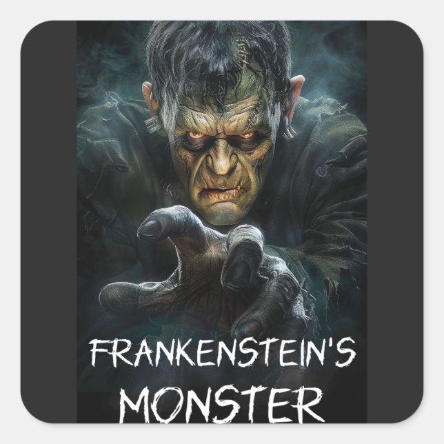 Frankensteins Monster Quadratischer Aufkleber (Vorderseite)