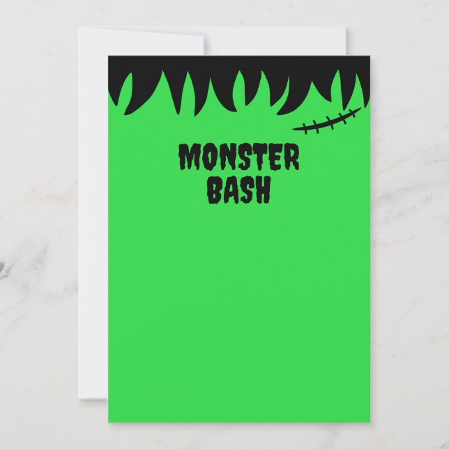 Frankensteins Monster stitches Narben und Haare Einladung (Vorderseite)