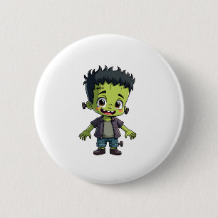 Frankensteins Monster – Süßer Halloween-Cartoon-Sh Button