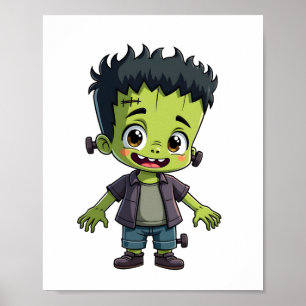 Frankensteins Monster - Süßes Halloween-Cartoon-Sh Poster