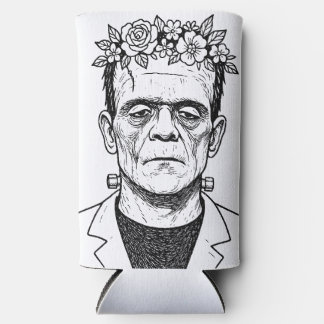 FRankenstien mit einem Blumenkranz Selters Dosenkühler