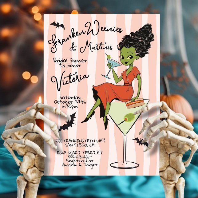 FrankenWeenies & Martinis Halloween-Brautparty Einladung (Von Creator hochgeladen)