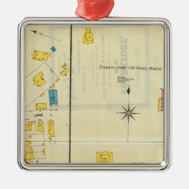 Frankfort, Kentucky 14 Ornament Aus Metall (Vorne)