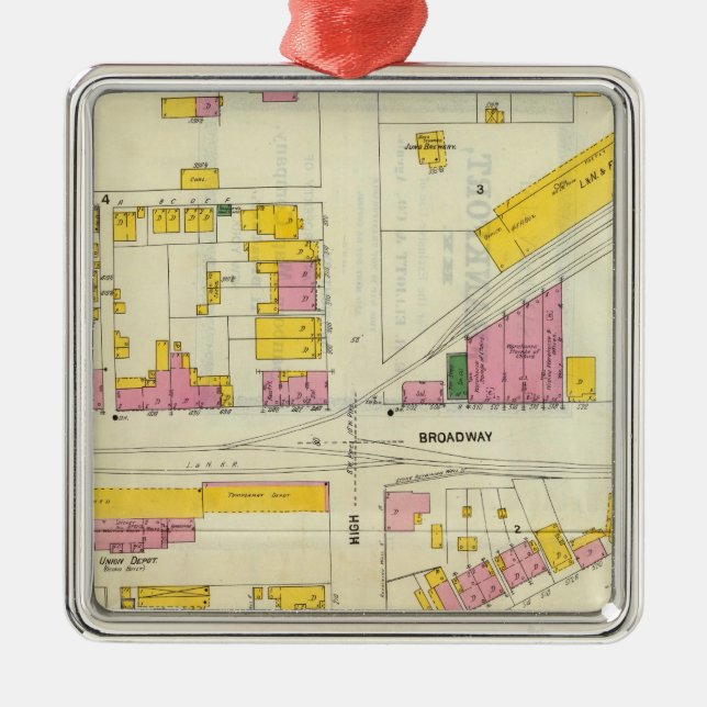 Frankfort, Kentucky Silbernes Ornament (Vorne)