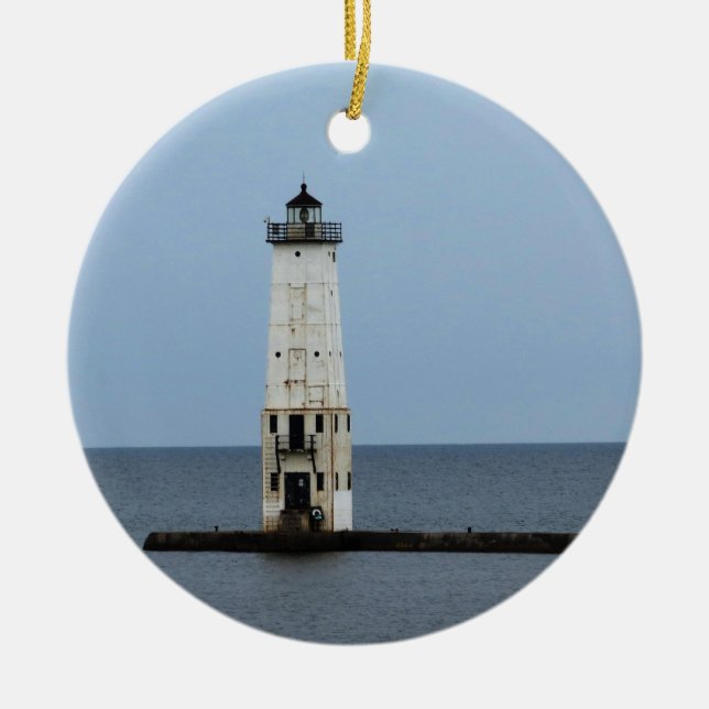 Frankfort Lighthouse Keramik Ornament (Vorne)