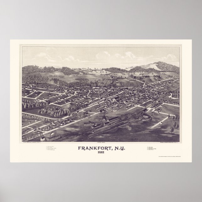 Frankfort, New York Panoramic Map - 1887 Poster (Vorne)