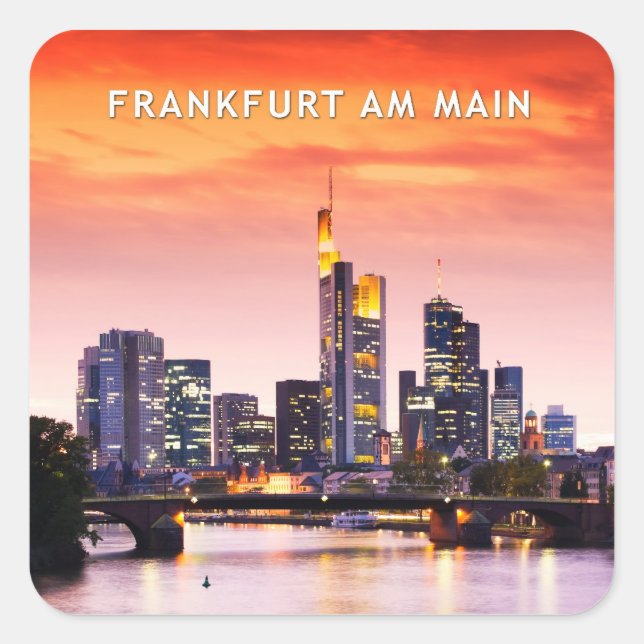 Frankfurt am Main 02C Quadratischer Aufkleber (Vorderseite)
