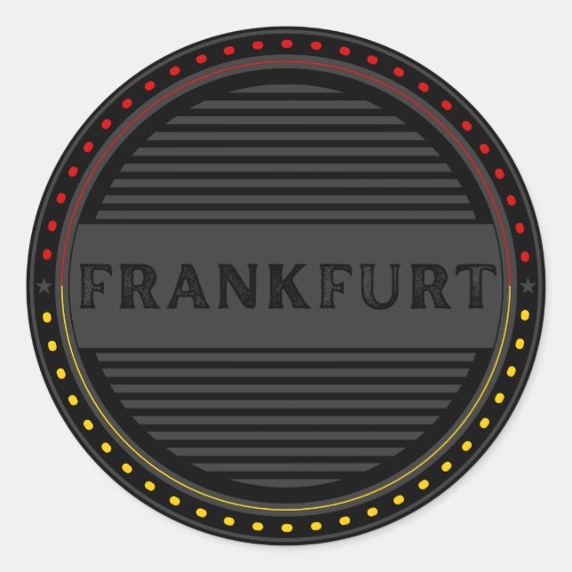 Frankfurt City Pride Emblem – German Identity Runder Aufkleber (Vorderseite)
