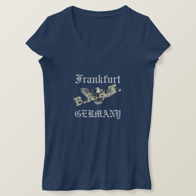 FRANKFURT, DEUTSCHLAND, BRAT, T-SHIRT, EGAL, BLAUE T-Shirt (Design vorne)