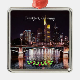 Frankfurt, Deutschland, frohe Weihnachten Ornament Aus Metall