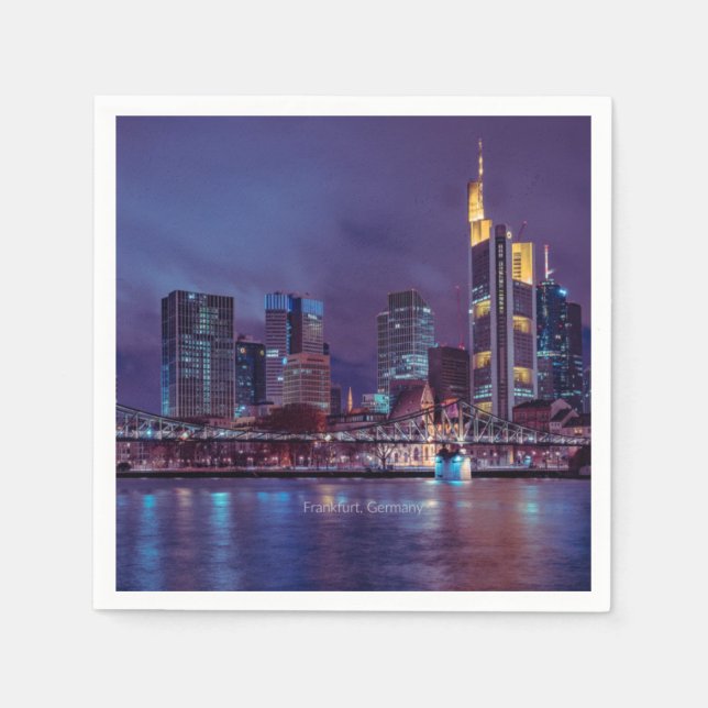 Frankfurt Deutschland nachts Serviette (Vorderseite)