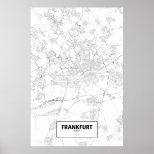 Frankfurt, Deutschland (Schwarzes auf Weiß) Poster