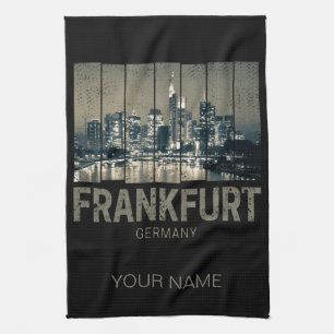 Frankfurt Deutschland Skyline Retro Vintage Souven Geschirrtuch