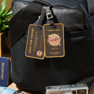Frankfurt FFM Deutschland Retro Vintage Travel Gepäckanhänger