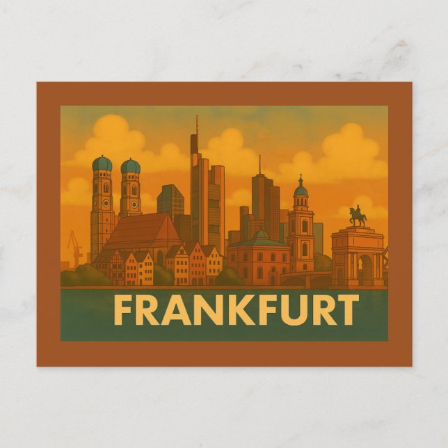 Frankfurt Germany City Art Postkarte (Vorderseite)