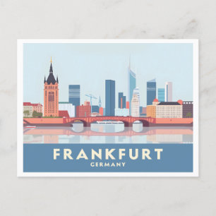 Frankfurt Germany Pastel Travel Postkarte