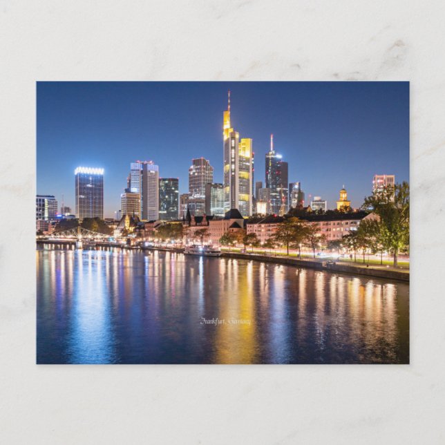 Frankfurt, Germany skyline Feiertagspostkarte (Vorderseite)